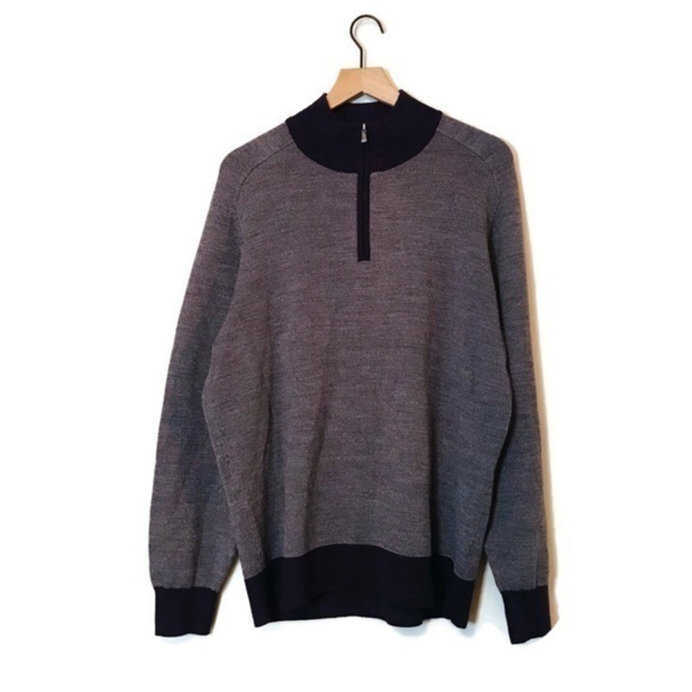 Daniel Cremieux Purple Merino Wool Knit Quarter Zip Pullover Sweater Men’s XL